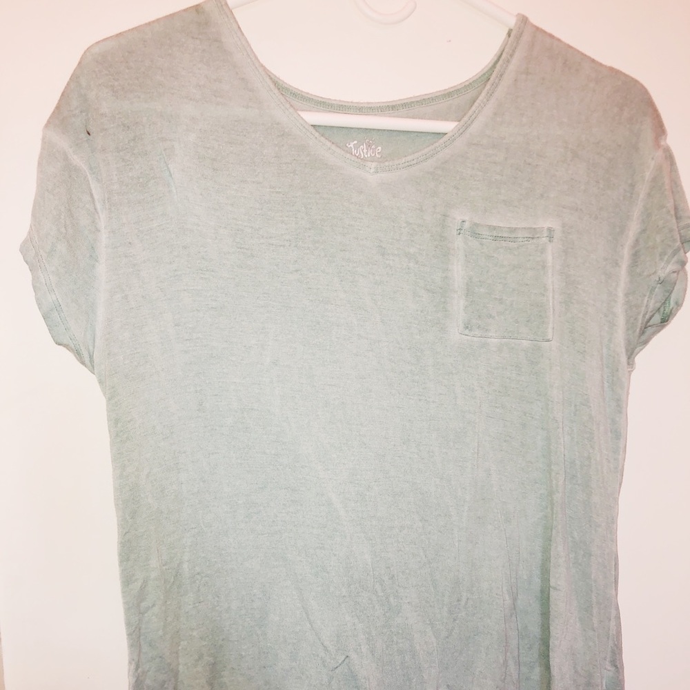 light teal top